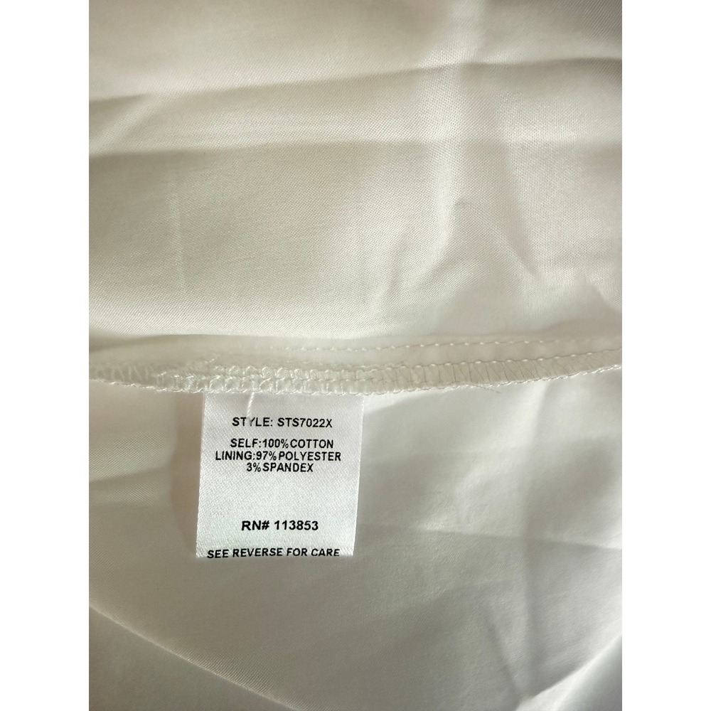 NWT Sugarlips Curve Flores White Cotton Tiered Pleated Midi Skirt Pockets 2X - Picture 14 of 14